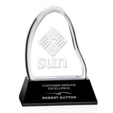 Adelaide Liquid Black on Base Unique Crystal Award - Crystal Awards