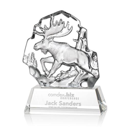 Awards and Trophies - Crystal Awards - Colored Crystal Awards - Ottavia Moose Animals Crystal Award