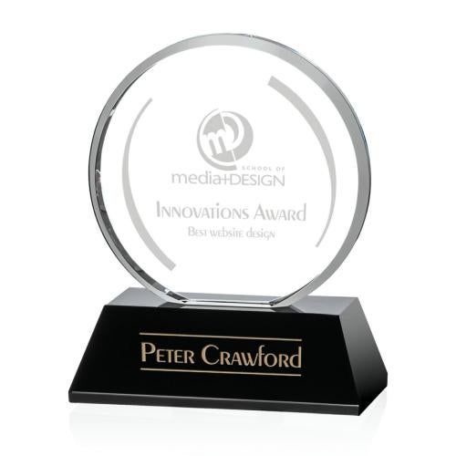 Awards and Trophies - Crystal Awards - Burchard Circle Crystal Award