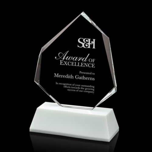 Awards and Trophies - Crystal Awards - Warner White Peaks Crystal Award
