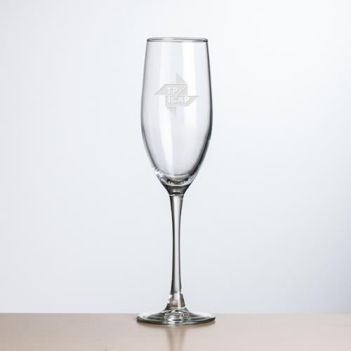 Corporate Gifts - Barware - Champagne Flutes - Connoisseur Flute - 8oz - Deep Etch
