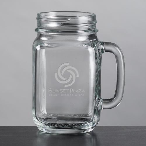 Corporate Gifts - Barware - Pilsners & Steins - Roswell Drinking Jar - Deep Etch