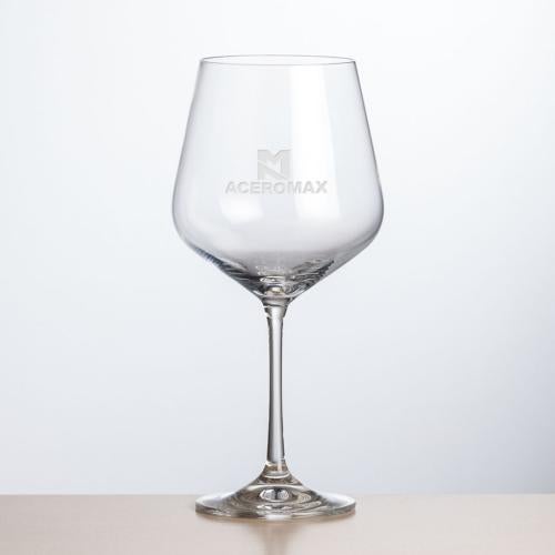 Corporate Gifts - Barware - Wine Glasses - Breckland Burgundy Wine - Deep Etch