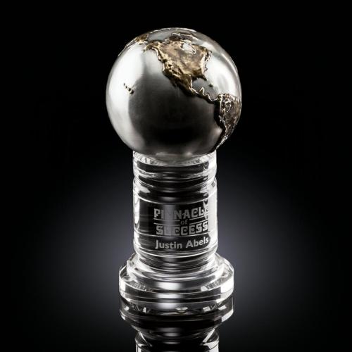 Awards and Trophies - Crystal Awards - Continental Globe Crystal Award