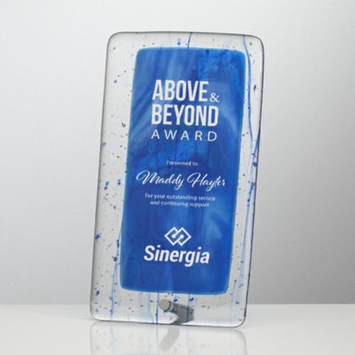 Awards and Trophies - Crystal Awards - Glass Awards - Art Glass Awards - Augin Rectangle Glass Award