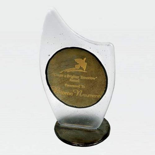 Awards and Trophies - Crystal Awards - Glass Awards - Art Glass Awards - Fusion Frost Peaks Glass Award