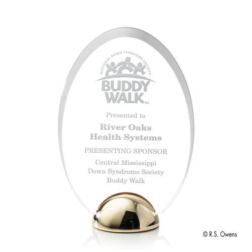 Awards and Trophies - Acrylic Awards - Janus Hemisphere Laser Engraved Circle Acrylic Award