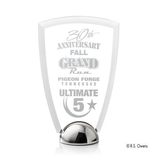Awards and Trophies - Acrylic Awards - Arch Hemisphere Laser Engraved Peaks Acrylic Award