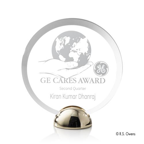 Awards and Trophies - Acrylic Awards - Discus Hemisphere Circle Acrylic Award