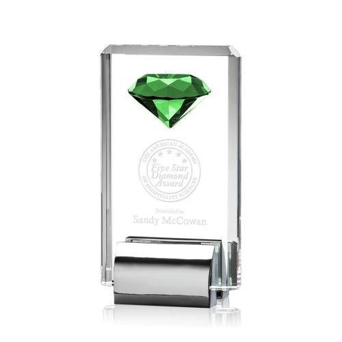 Awards and Trophies - Crystal Awards - Elmira Gemstone Emerald Crystal Award