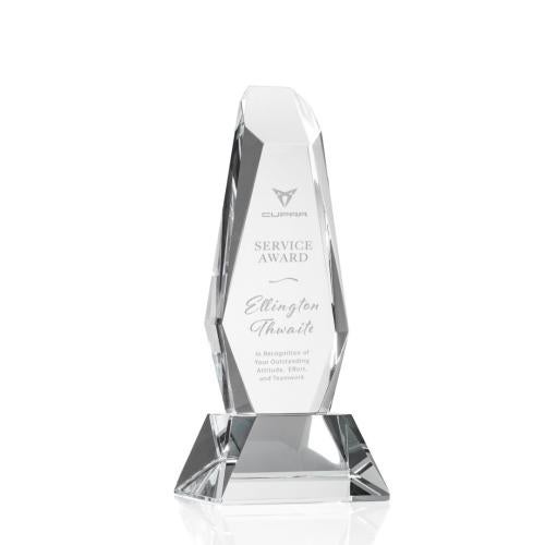 Awards and Trophies - Crystal Awards - Rawlinson Clear  on Base Obelisk Crystal Award