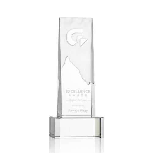 Awards and Trophies - Crystal Awards - Rushmore Clear on Base Towers Crystal Award