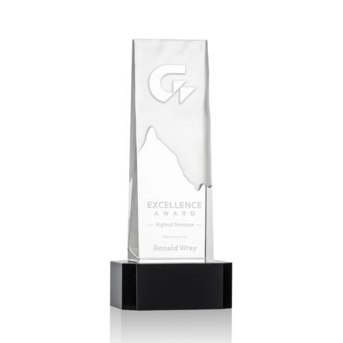 Awards and Trophies - Crystal Awards - Rushmore Black on Base Towers Crystal Award