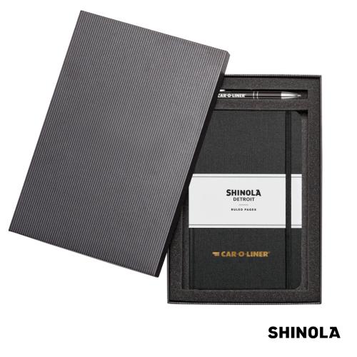 Promotional Products - Journals & Notebooks - Hardcover Journals - Shinola&reg; HardCover Journal/Clicker Pen Gift Set - (M)