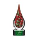 Glendower Green Tear Drop Glass Award