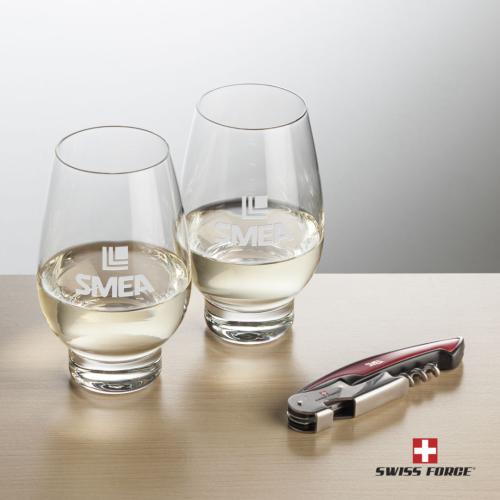 Corporate Gifts - Barware - Gift Sets - Swiss Force® Opener & Glenarden Stemless Wine