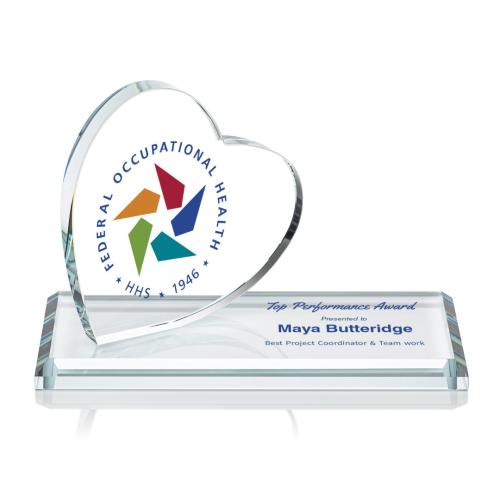 Awards and Trophies - Crystal Awards - Northam Heart Full Color Unique Wood Award