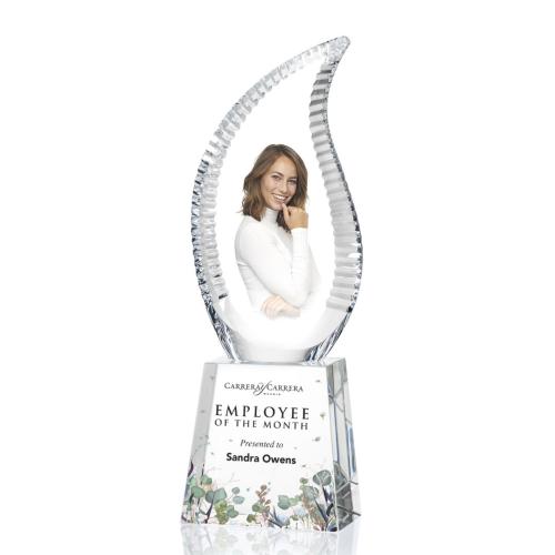 Awards and Trophies - Crystal Awards - Harmony Full Color Flame Crystal Award