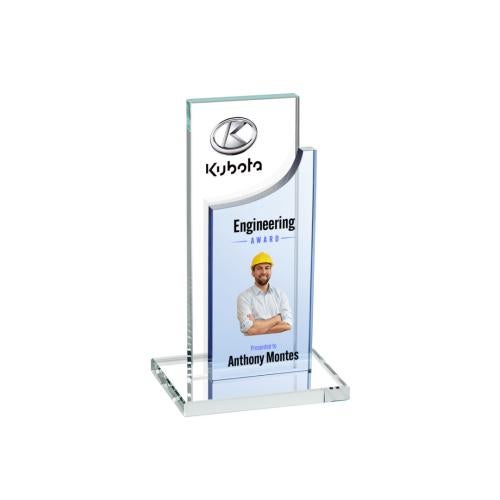 Awards and Trophies - Crystal Awards - Maranella Full Color Sky Blue Peaks Crystal Award