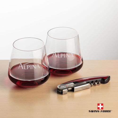 Corporate Gifts - Barware - Gift Sets - Swiss Force® Opener & Cannes Stemless Wine