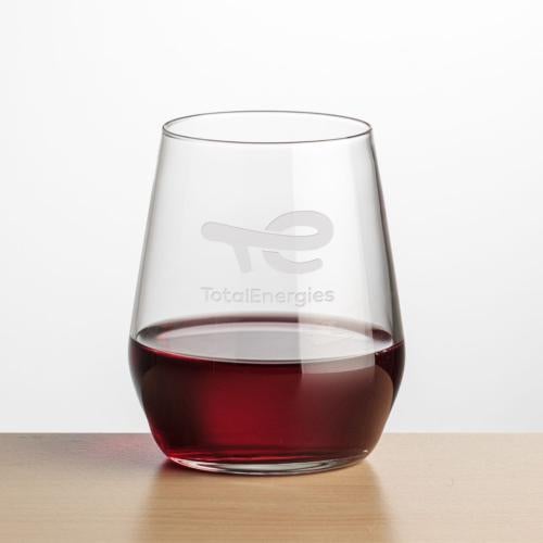 Corporate Gifts - Barware - Wine Glasses - Stemless - Germain Stemless Wine - Deep Etch