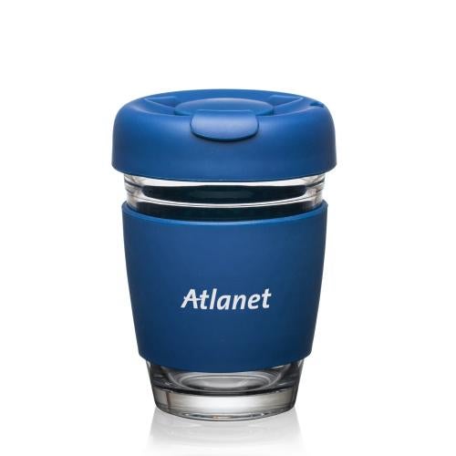 Promotional Products - Drinkware - Coffee Mugs - Retiro Borosilicate Glass Tumbler w/Silicone Lid - 8oz