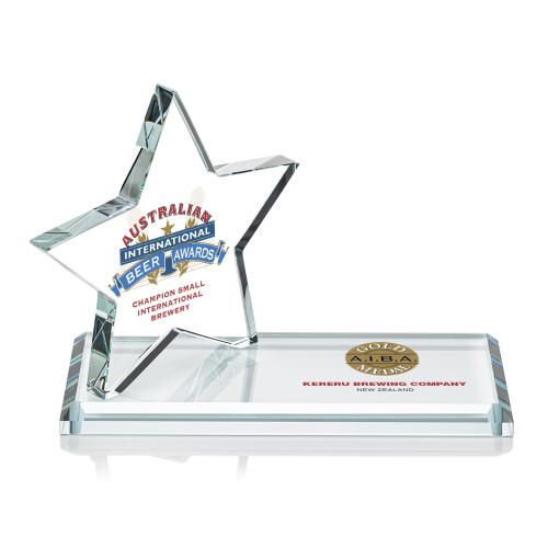 Awards and Trophies - Crystal Awards - Northam Full Color Star Wood Award