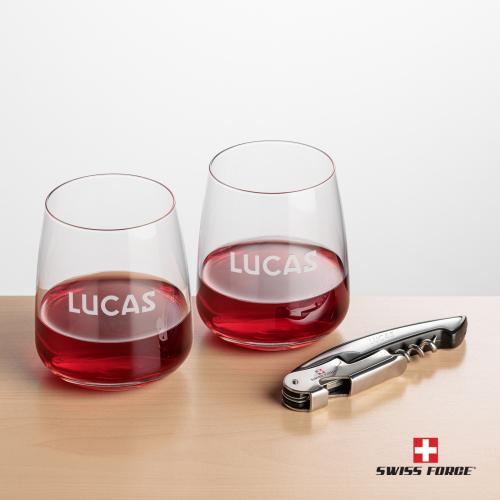 Corporate Gifts - Barware - Gift Sets - Swiss Force&reg; Opener & Dunhill Stemless Wine