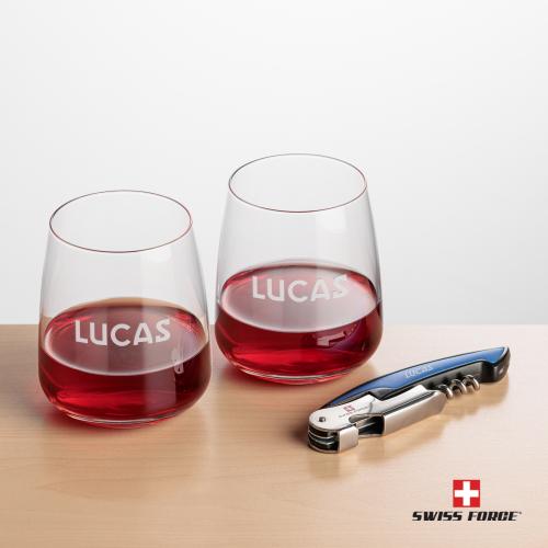 Corporate Gifts - Barware - Gift Sets - Swiss Force&reg; Opener & Dunhill Stemless Wine