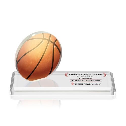 Awards and Trophies - Crystal Awards - Northam Full Color Basketball Circle Wood Award