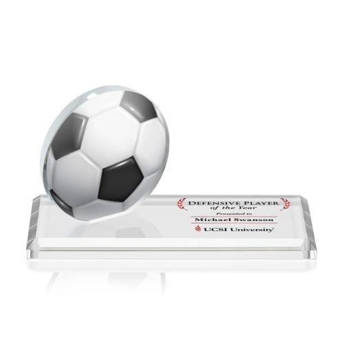 Awards and Trophies - Crystal Awards - Northam Full Color Soccer Circle Wood Award