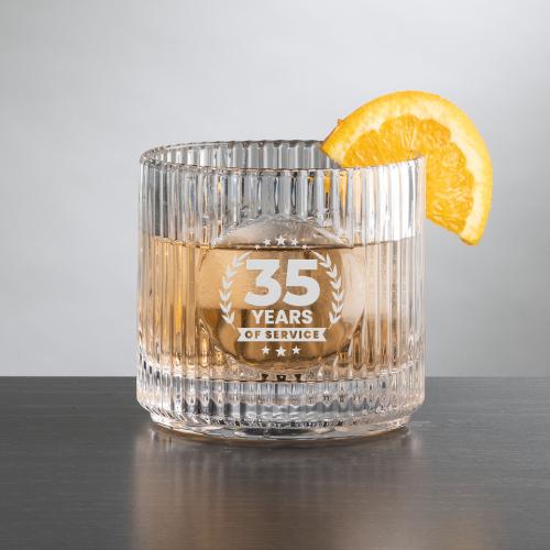 Corporate Gifts - Barware - On the Rocks Glasses - Dillard OTR - Deep Etch