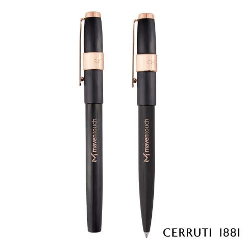 Promotional Products - Writing Instruments - Pen Sets - Cerruti 1881&reg; Block Brushed Ballpoint & Rollerball Pen Set