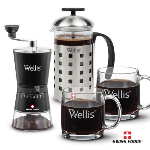 Promotional Products - Housewares - Coffee Makers - Swiss Force&reg; Coffee Press, Grinder & Nordic Set