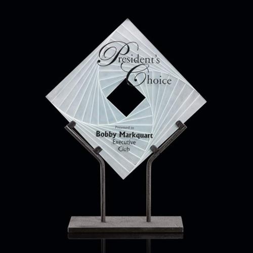 Awards and Trophies - Crystal Awards - Stratosphere Diamond on Black Crystal Award