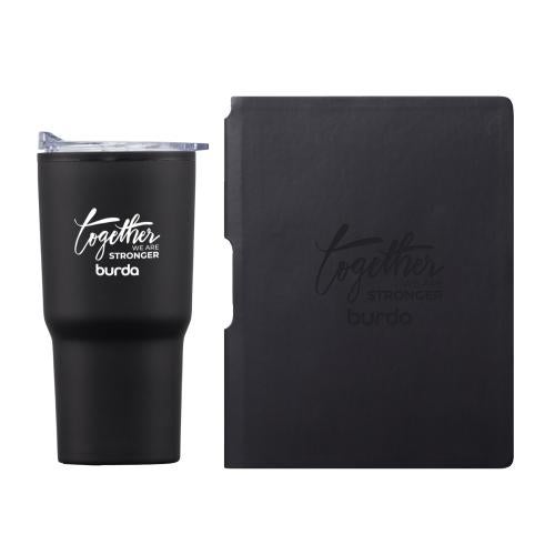 Promotional Products - Journals & Notebooks - Gift Sets - Eccolo&reg; Groove Journal/Bexley Tumbler Gift Set