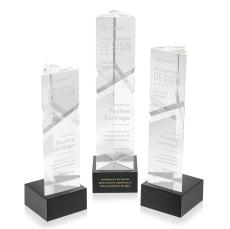 Oakham Black on Hancock Base Towers Crystal Award - Crystal Awards