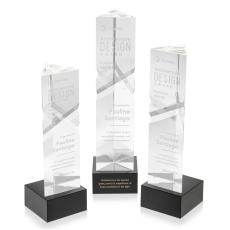 Oakham Black on Hancock Base Towers Crystal Award - Crystal Awards