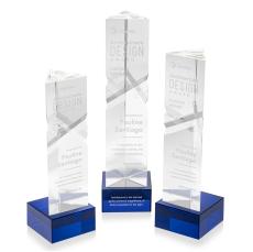 Oakham Blue on Hancock Base Towers Crystal Award - Crystal Awards