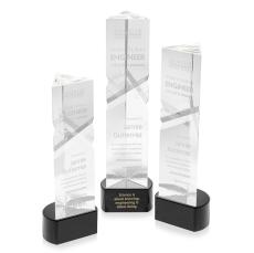 Oakham Black on Paragon Base Towers Crystal Award - Crystal Awards