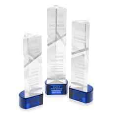 Oakham Blue on Paragon Base Towers Crystal Award - Colored Crystal Awards