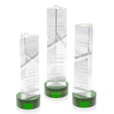 Oakham Green on Stanrich Base Towers Crystal Award - Crystal Awards