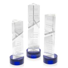 Oakham Blue on Stanrich Blue Towers Crystal Award - Crystal Awards