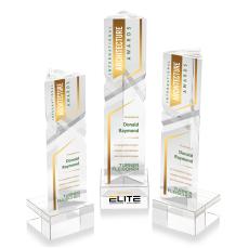 Oakham Full Color Clear on Hancock Base Towers Crystal Award - Full Color Imprint