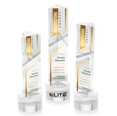 Oakham Full Color Clear on Marvel Base Towers Crystal Award - Full Color Imprint