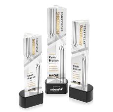 Oakham Full Color Black on Paragon Base Towers Crystal Award - Full Color Imprint