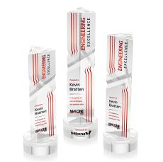 Oakham Full Color Clear on Stanrich Base Towers Crystal Award - Full Color Imprint