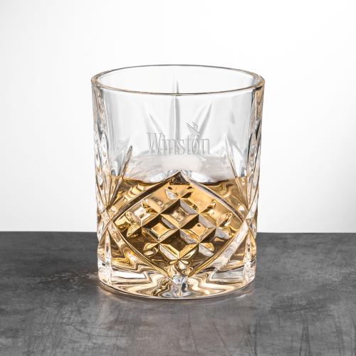 Corporate Gifts - Barware - On the Rocks Glasses - Brinkley OTR - Deep Etch