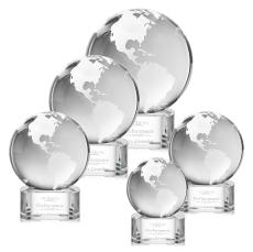 Globe Clear on Paragon Base Globe Crystal Award - Awards and Gifts