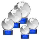 Globe Blue on Paragon Base Globe Crystal Award